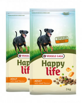 VERSELE-LAGA Happy Life Adult beef hrana caini adulti 30 kg (2 x 15 kg) cu vita