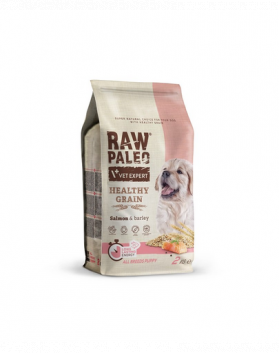 VETEXPERT RAW PALEO Heathy Grain Puppy Salmon 2 kg Hrana uscata pentru catei, cu somon