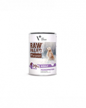 VETEXPERT Raw Paleo Duck Adult Can Conserva hrana caini adulti, cu rata 400g