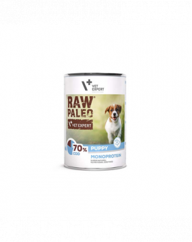 VETEXPERT Raw Paleo Cod Puppy Can Hrana umeda catei, cu cod 400g