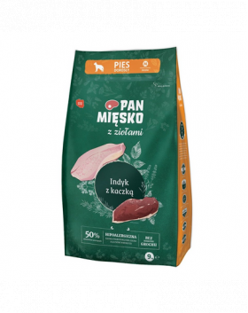 PAN MIĘSKO hrana caine talie medie M 9 kg ierburi aromatice, curcan si rata