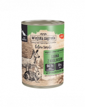 WIEJSKA ZAGRODA Forest Flavours Deer with Rabbit 400 g Conserve hrana caini, cu caprioara si iepure