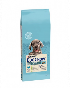 Purina Dog Chow Puppy Large Breed hrana uscata caini juniori de talie mare, curcan 14 kg