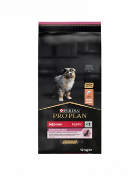 PURINA PRO PLAN MEDIUM PUPPY Sensitive Skin Hrana catei talie medie cu piele sensibila 12kg