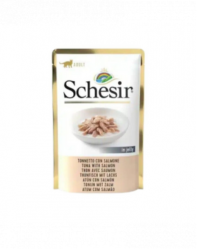 SCHESIR Jelly Adult Tuna&amp;Salmon 85g Hrana umeda pentru pisici, cu ton si somon in aspic