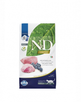 FARMINA N&amp;D Prime Lamb &amp; Blueberry Adult cat 300 g hrana uscata pisici adulte, miel si afine