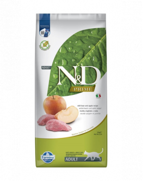 N&amp;D Grain Free Boar &amp; Apple Adult Cat 10 kg Sac hrana pisici, cu mistret si mar