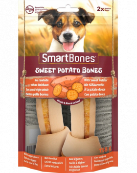 SmartBones Sweet Potato Medium Recompense pentru caini de talie medie, cartofi dulci si piept de pui 2 buc.