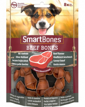 SmartBones Beef Mini recompense pentru câini de talie mică, carne de vită 8 buc.