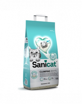 SANICAT Clumping White Unscented 10L nisip litiera pisici