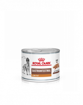 ROYAL CANIN Veterinary Gastrointestinal Low Fat 200 g pate continut redus de grasime pentru caini cu tulburari gastrointestinale