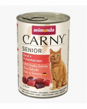 ANIMONDA Carny Senior Vită și Inimi de Curcan 400 g