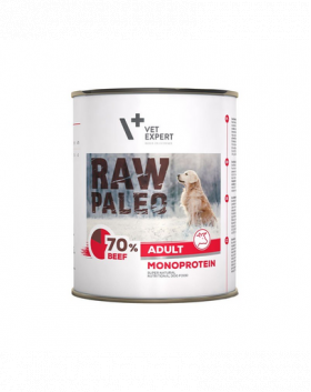 VETEXPERT RAW PALEO - Hrană umedă pentru câini adulți - vită - 800g