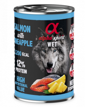 ALPHA SPIRIT Salmon with pineapple hrana caini cu somon si ananas 400 g