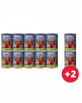 SIMPLY FROM NATURE conserve hrana caini, carne de cal si cartof 10 x 400g + 2 conserve GRATIS