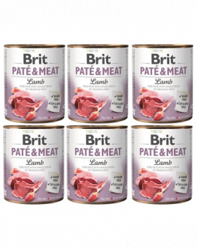 BRIT Pate&amp;Meat lamb 6 x 800 g Conserva pentru caini, pateu cu miel