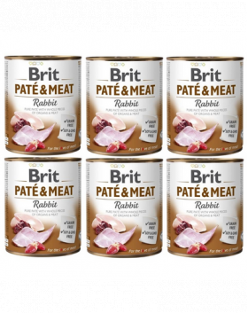 BRIT Pate&amp;Meat rabbit 6 x 800 g Conserva pentru caine, cu iepure