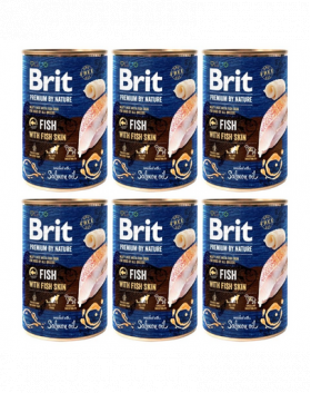 BRIT Premium by Nature Fish&amp;Fish Skin 6x400 g set hrana caine, peste si piele de peste