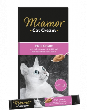 MIAMOR Cat Cream- Pasta pentru pisici, cu malt 6 x 15 ml