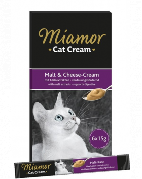 MIAMOR Cat Cream Recompensa crema pisici, cu malt si branza 6 x 15 ml