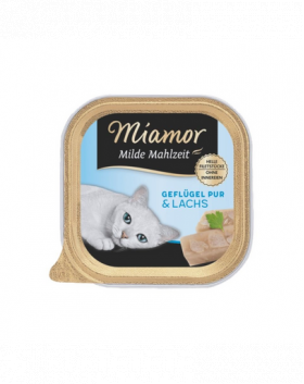 MIAMOR Milde Mahlzeit Poultry Pure&amp;Salmon 100g pasare si somon, hrana pisica