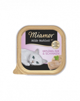 MIAMOR Milde Mahlzeit Poultry Pure&amp;Ham 100g hrana pisica, pasare si sunca