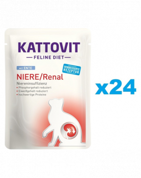 KATTOVIT Feline Diet Niere/Renal hrana umeda dietetica pentru pisici cu afectiuni ale rinichilor, cu rata 24 x 85 g