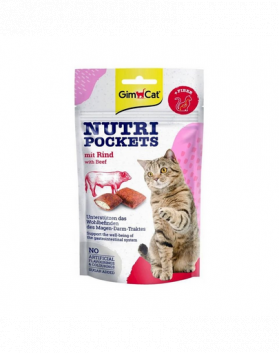 GIMCAT Nutri Pockets with Beef 60 g recompensa gust vita pentru pisici