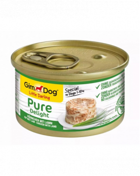 GIMDOG Pure Delight Chicken&amp;Lamb 85 g pui si miel hrana caini adulti rasa mica