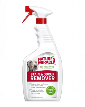 NATURE'S MIRACLE Stain&amp;Odour Remover Dog Spray indepartare pete si miros caine 709 ml