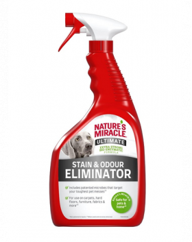 NATURE'S MIRACLE ULTIMATE Stain&amp;Odour Remover Dog Spray pentru indepartarea petelor si mirosurilor, caine 946 ml