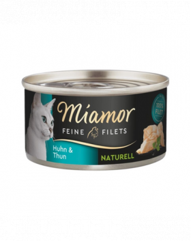 MIAMOR Feine Filets Naturell Chicken&amp;Tuna 80g pui si ton in sos propriu, hrana pisica