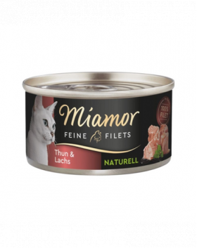 MIAMOR Feine Filets Naturell Tuna&amp;Salmon 80g ton si somon in sos propriu, hrana pisica