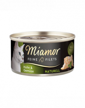 MIAMOR Feine Filets Naturell Chicken&amp;Vegetables 80g pui si legume in sos propriu, hrana pisica