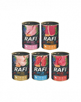 DOLINA NOTECI RAFI Conserve pentru caini, mix sortimente 400 g x 60