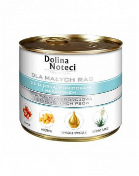 DOLINA NOTECI Premium cu vită, roșii și paste, pentru câini de talie mică 185g