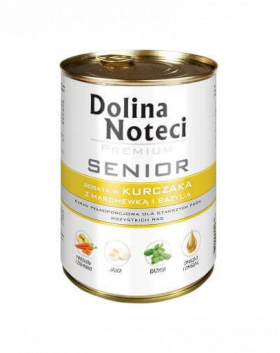 DOLINA NOTECI Premium Senior, cu pui, morcovi și busuioc 400g