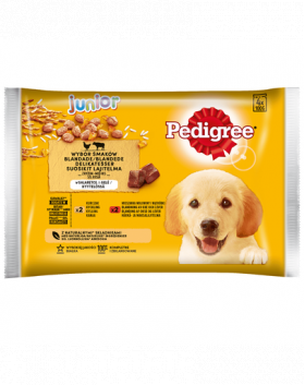 PEDIGREE Junior Hrana umeda caini junior pui si vita in aspic 52x100gr