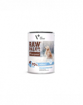 VETEXPERT Raw Paleo Cod Adult Can Hrana umeda caini adulti, cod 400g