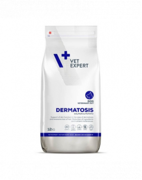 VET EXPERT Veterinary Diet Dog Dermatosis Salmon&amp;Potato 12 kg hrana veterinara uscata pentru caini