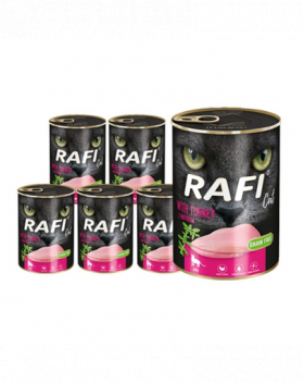 DOLINA NOTECI RAFI Cat adult Conserve pentru pisici, cu curcan 12x400 g