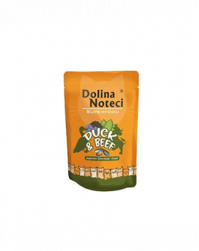 DOLINA NOTECI Superfood hrană umedă pentru pisici, cu vită și rață 85g