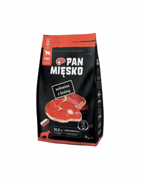 PAN MIĘSKO Hrana caini adulti talie mica, cu vita si capra 9kg