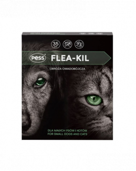 PESS Flea-Kil Zgarda antiparazitara caini si pisici talie mica 35 cm + Bio Sampon caini, pentru descurcarea blanii 200 ml