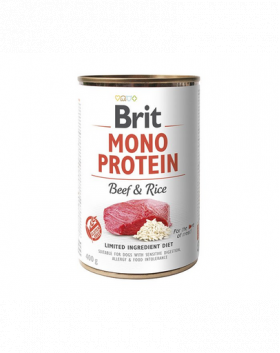 BRIT Mono Protein Beef &amp; Rice 400 g Hrana monoproteica pentru caini, cu vita si orez