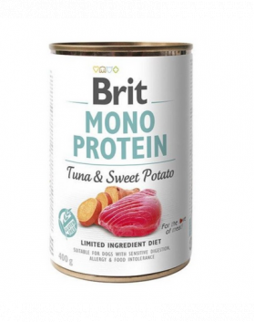 BRIT Mono Protein Tuna &amp; Sweet Potato 400 g Conserva de hrana pentru caine, cu ton si cartofi dulci