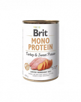 BRIT Mono Protein Turkey &amp; Sweet Potato 400 g Hrana umeda caini adulti, cu curcan si cartofi dulci