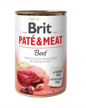 BRIT Pate&amp;Meat beef 400 g Hrana umeda caini, pateu cu vita