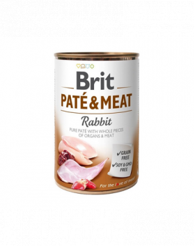 BRIT Pate&amp;Meat rabbit 400 g Hrana caini adulti, cu iepure