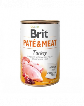 BRIT Pate&amp;Meat turkey 400 g Hrana pentru caini adulti, cu curcan